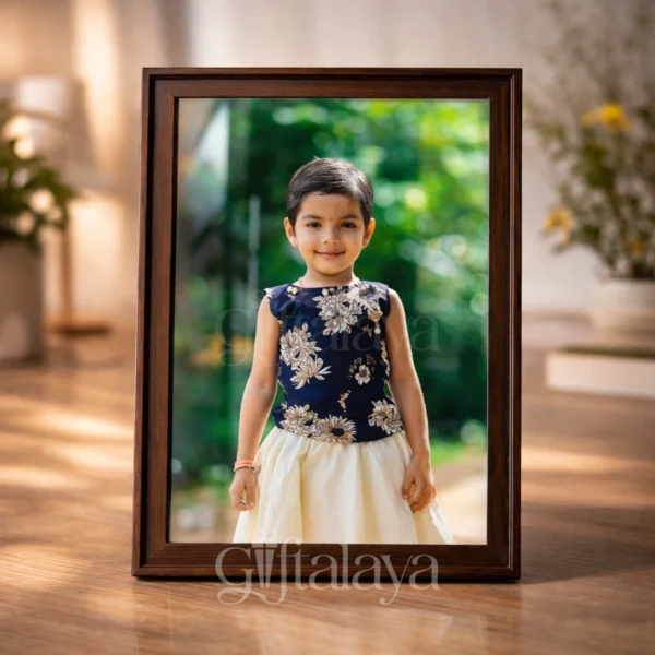 Personalized A4 Wooden Photo Frame with Premium Print – Custom Photo Gift